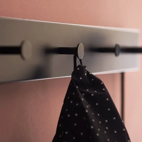 Industrial Wall Light with Clothes Hanger - Wood