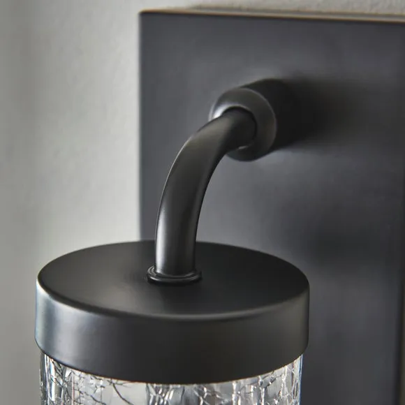 Industrial Wall Light with Dimmer - Black, Glass