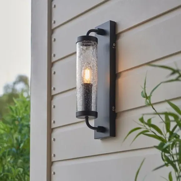 Industrial Wall Light with Dimmer - Black, Glass image