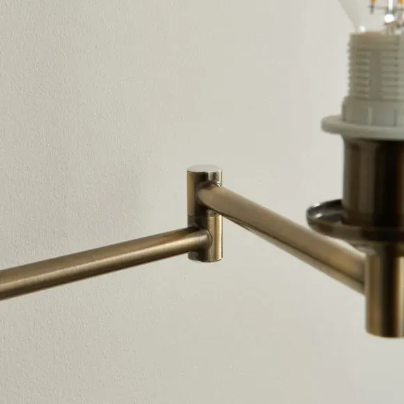 Industrial Wall Light with Extendable Arm - Brass
