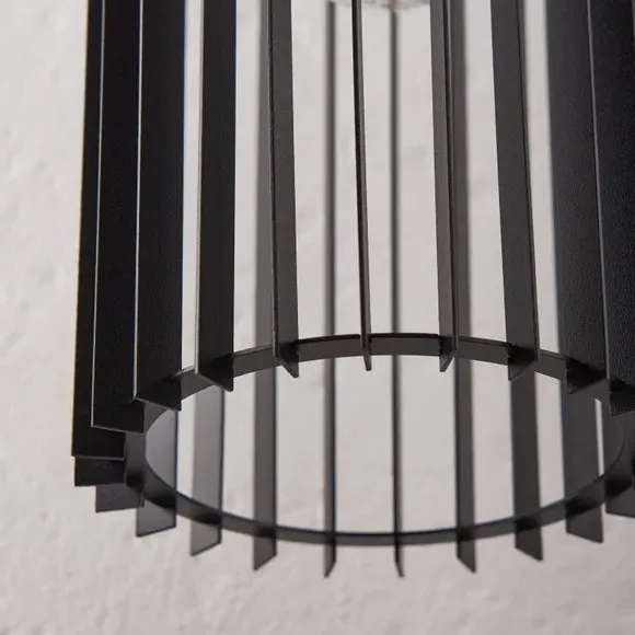 Industrial Wall Light with Slats - Black, Metal