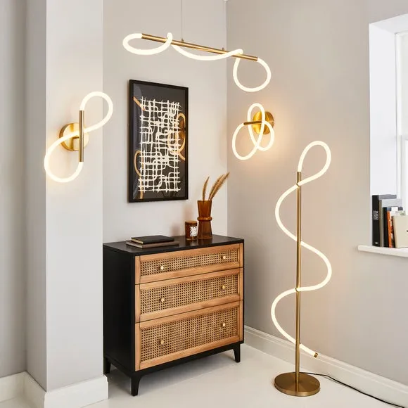 Integrated LED Wall Light - Gold, Metal