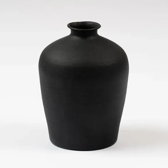 Iron Vase - Black, Metal