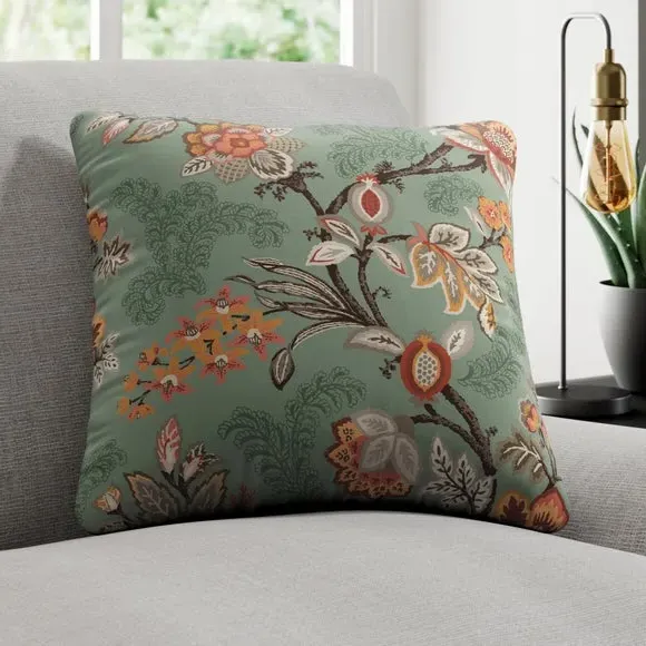 Jacobean Cushion Cover - Fern, Velvet image