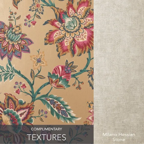 Jacobean Wallpaper with Metallic Accents - Gold