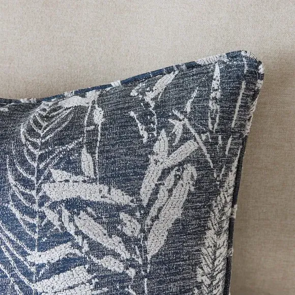 Jacquard Cushion with Removable Cover - Blue