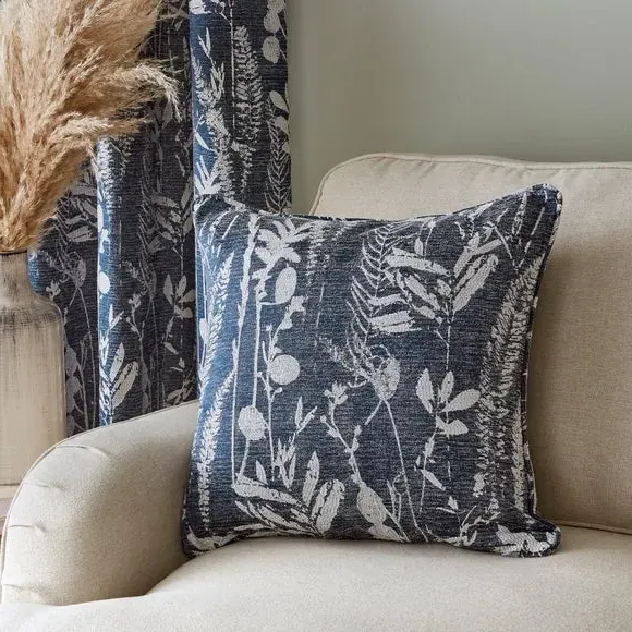 Jacquard Cushion with Removable Cover - Blue image