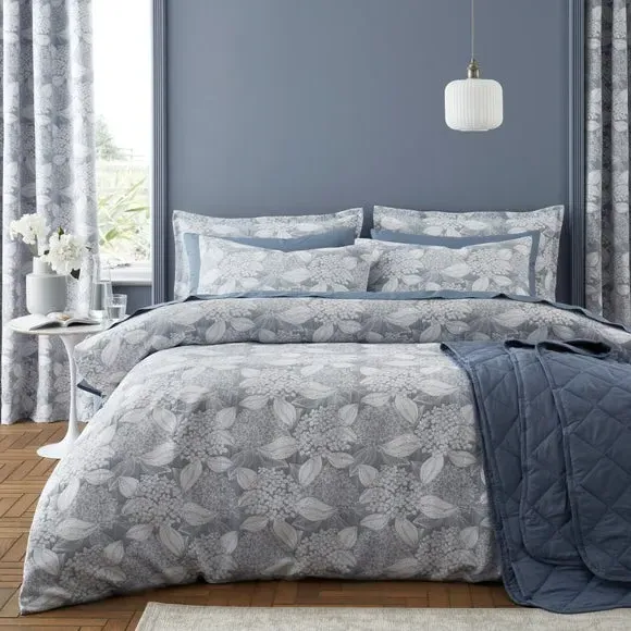 Jacquard Duvet Cover Set - Blue, Polycotton
