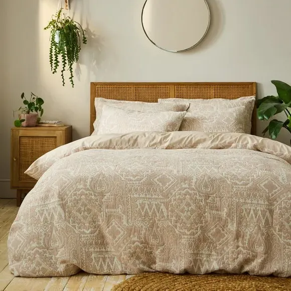 Jacquard Duvet Cover Set - Blush, Cotton image