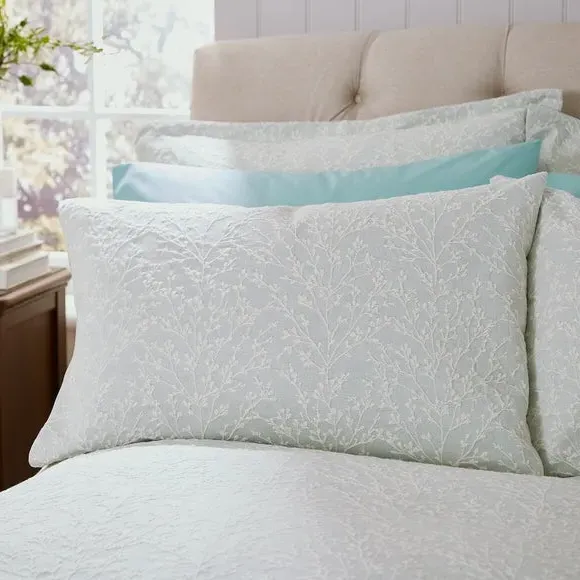 Jacquard Duvet Cover Set - Duck Egg, Cotton