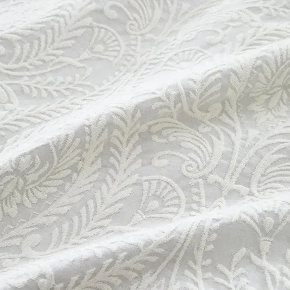 Jacquard Duvet Cover Set - Grey, Cotton