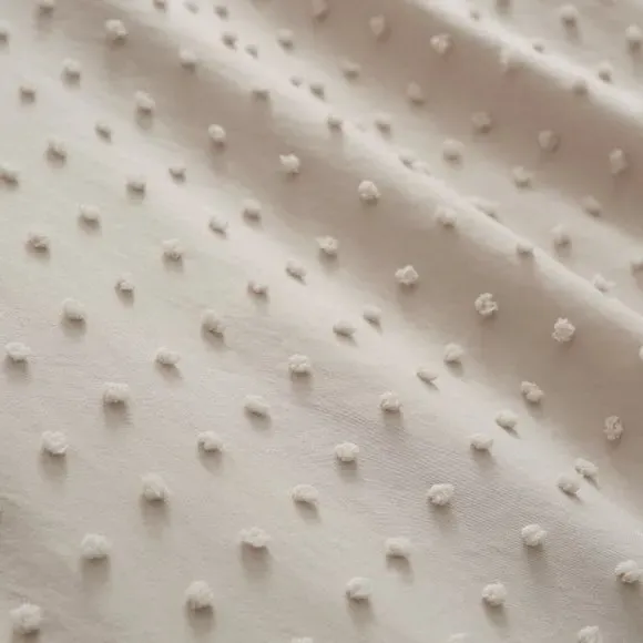 Jacquard Duvet Cover Set - Natural, Polyester