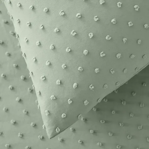 Jacquard Duvet Cover Set - Sage, Polyester