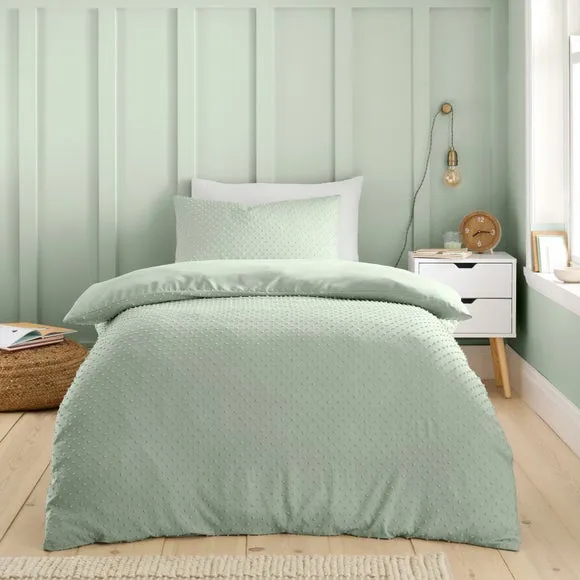 Jacquard Duvet Cover Set - Sage, Polyester image