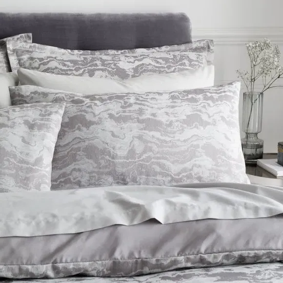 Jacquard Duvet Cover Set - Silver, Polyester