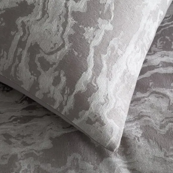 Jacquard Duvet Cover Set - Silver, Polyester