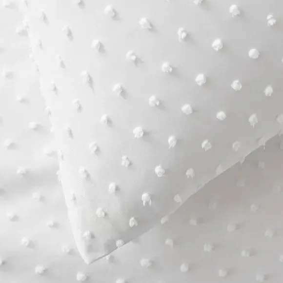 Jacquard Duvet Cover Set - White, Polyester