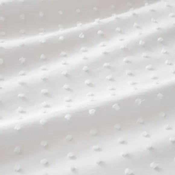 Jacquard Duvet Cover Set - White, Polyester