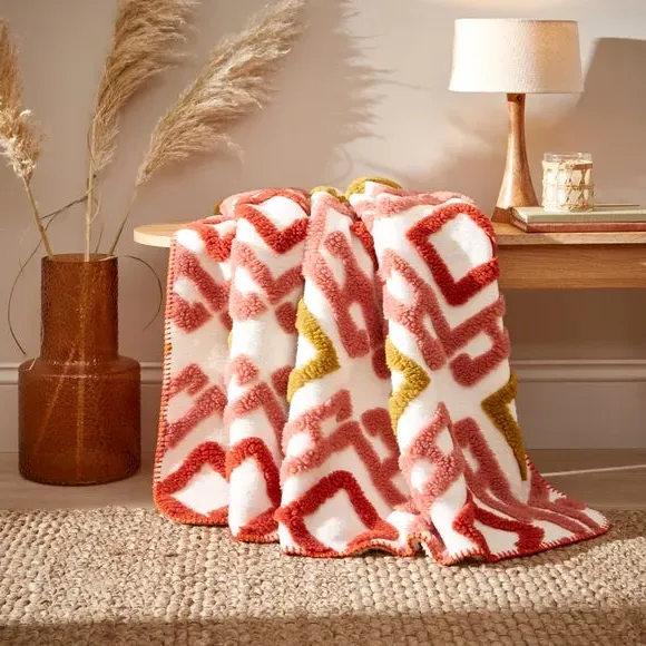 Jacquard Throw Blanket - Multicolor, Sherpa image