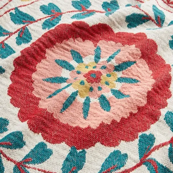 Jacquard Throw Blanket with Tassels - Cotton