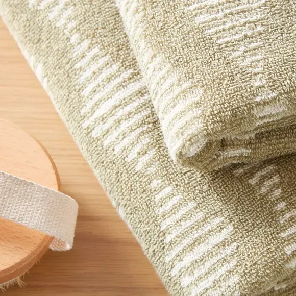 Jacquard Towel Set - Soft Olive, Cotton