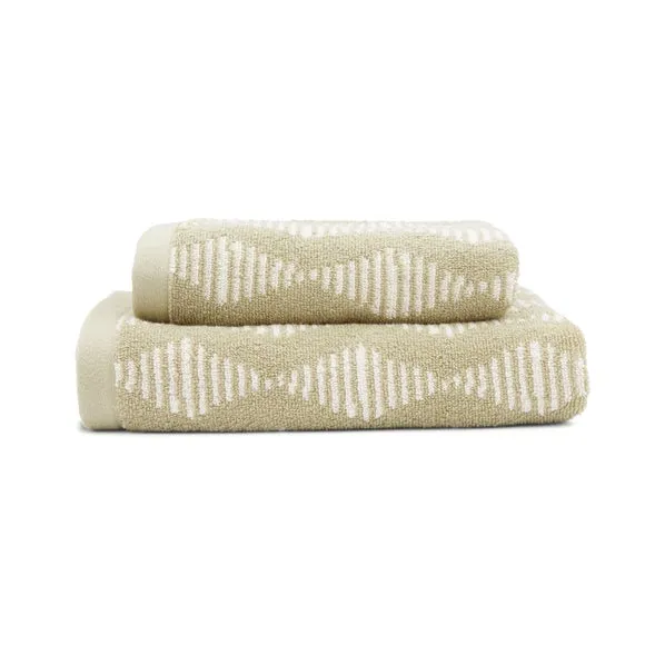 Jacquard Towel Set - Soft Olive, Cotton