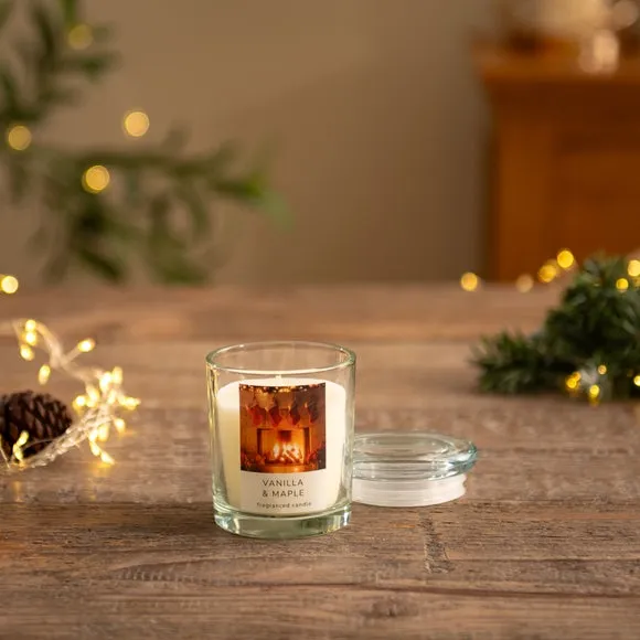 Jar Candle with Lid - Vanilla & Maple Scent