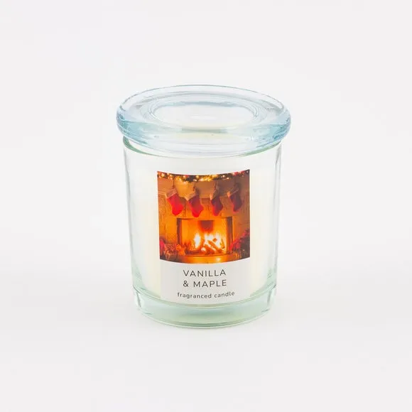 Jar Candle with Lid - Vanilla & Maple Scent