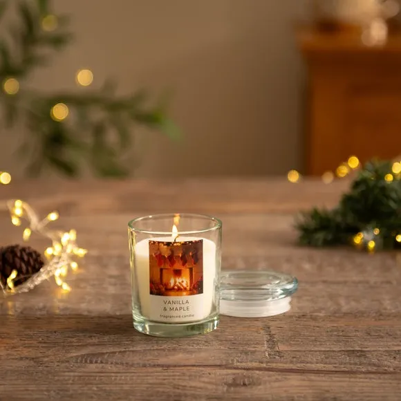 Jar Candle with Lid - Vanilla & Maple Scent image