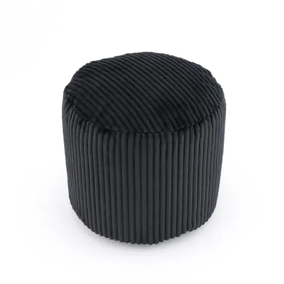Jumbo Cord Pouffe with Polybeads - Black