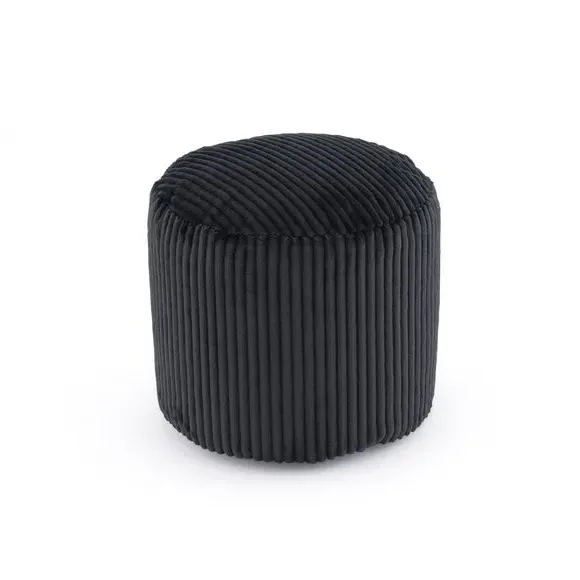 Jumbo Cord Pouffe with Polybeads - Black