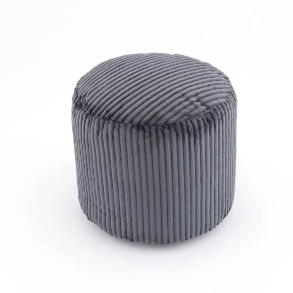 Jumbo Cord Pouffe with Polybeads - Charcoal