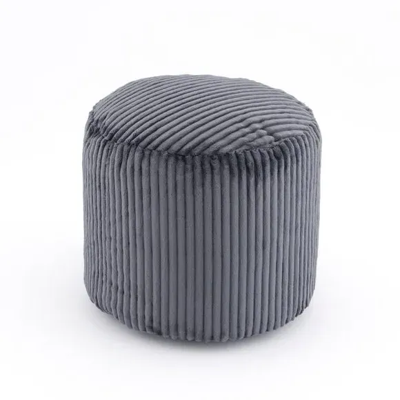 Jumbo Cord Pouffe with Polybeads - Charcoal