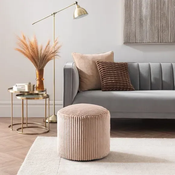 Jumbo Cord Pouffe with Polybeads - Coffee