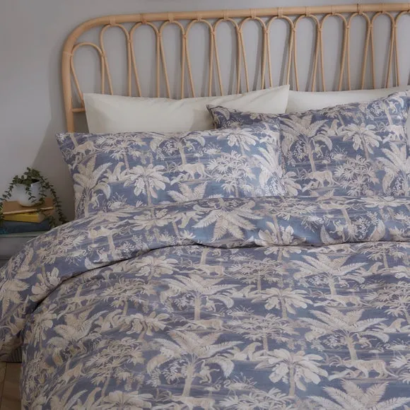 Jungle Duvet Cover Set - Blue, Polycotton