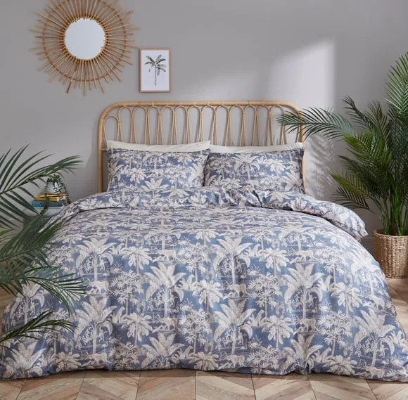 Jungle Duvet Cover Set - Blue, Polycotton