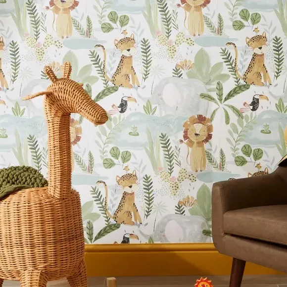 Jungle Friends Wallpaper - Natural, Paper