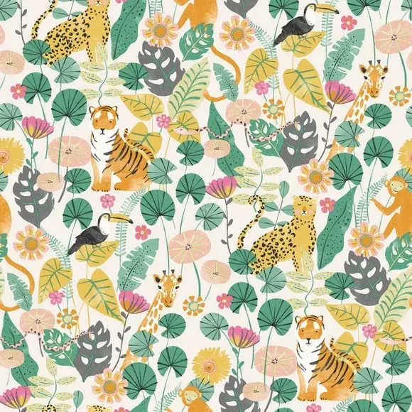 Jungle Pattern Wallpaper - Multicoloured