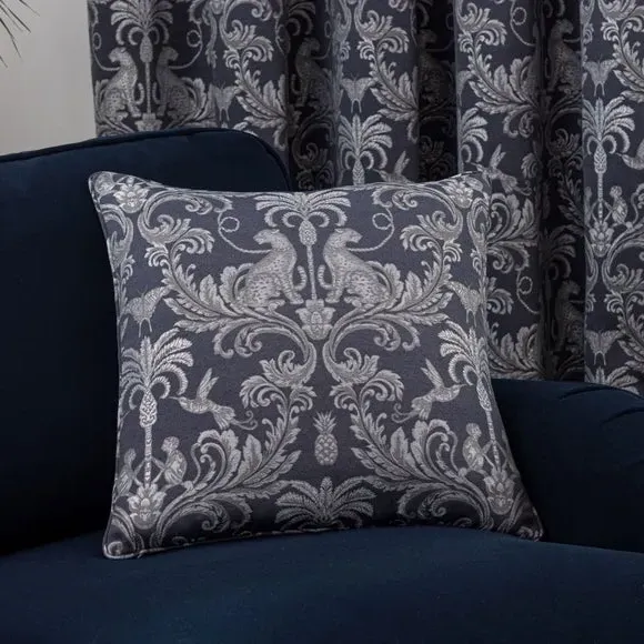 Jungle Print Cushion with Feather Fill - Blue image