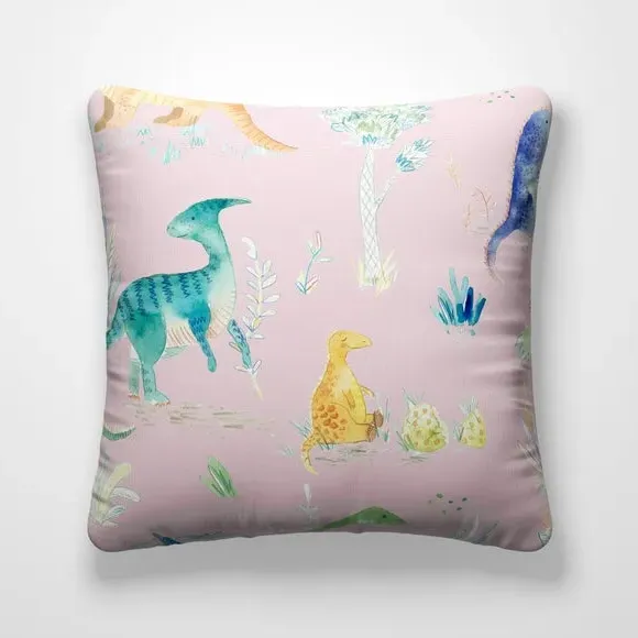 Jurassic Cushion Cover - Pink, Cotton
