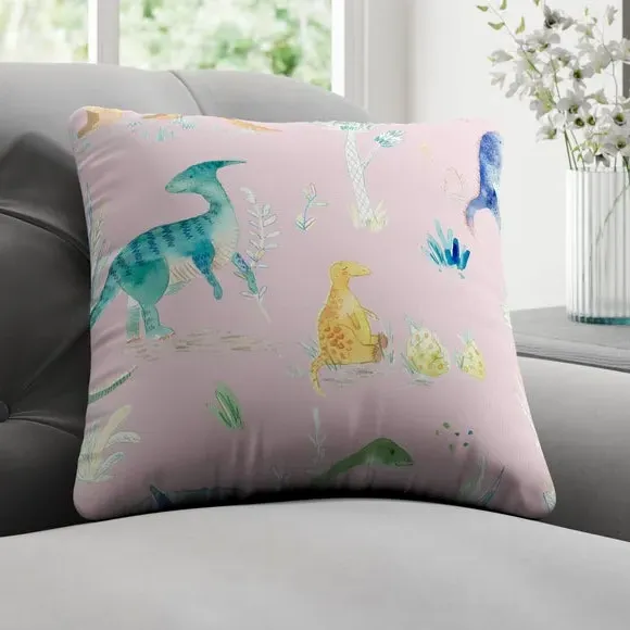 Jurassic Cushion Cover - Pink, Cotton image