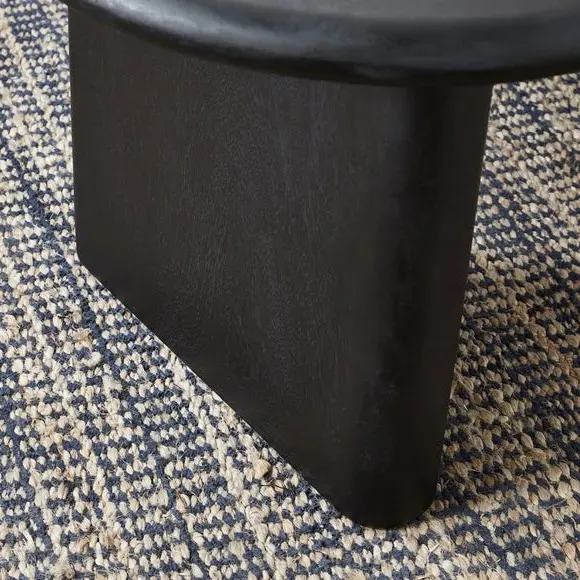 Kidney Shaped Coffee Table - Black, Mango Wood