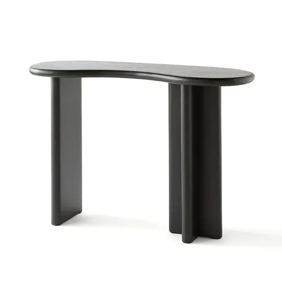 Kidney Shaped Console Table - Black, Mango Wood