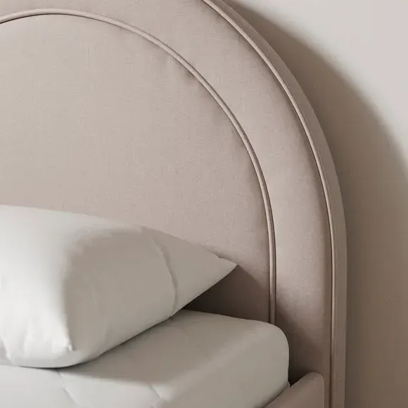 Kids Bed with Upholstered Headboard - Natural