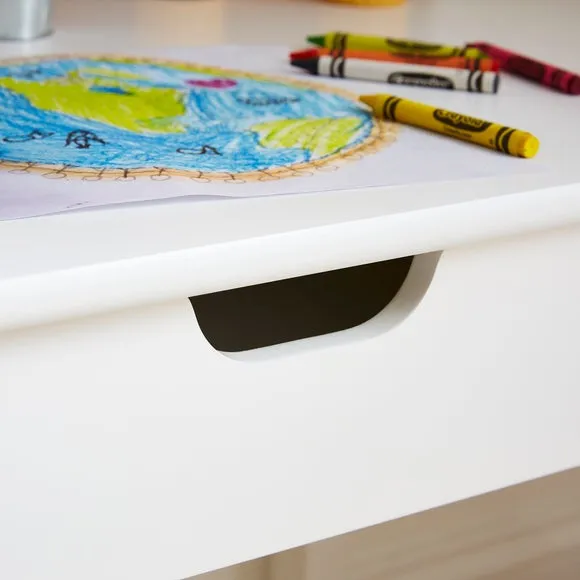 Kids Desk Set with Corkboard - White, Laminated