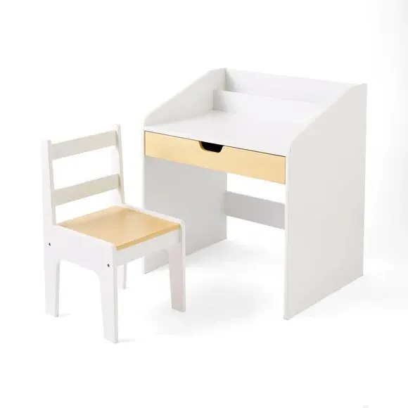 Kids Desk with Chair Set - White, Laminated