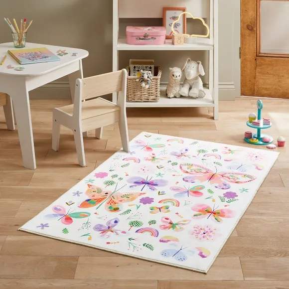 Kids Faux Fur Rug Washable - Multicoloured image