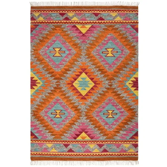 Kilim Rug Hand-Crafted - Multicoloured, Wool