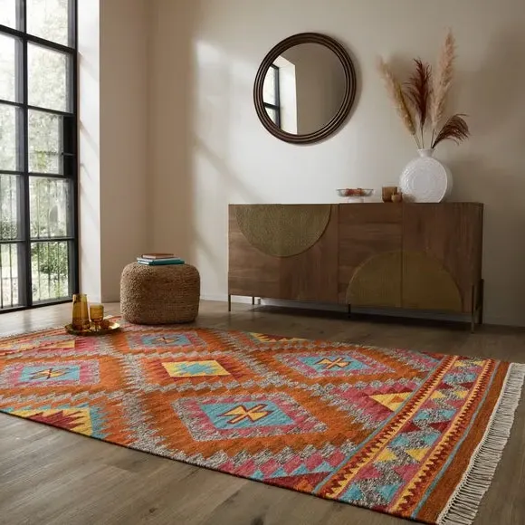 Kilim Rug Hand-Crafted - Multicoloured, Wool image