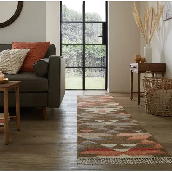 Kilim Runner Rug - Multicoloured, Wool